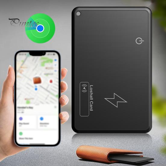 Portafoglio Tracker Carta Ricarica Wireless Design Ultra-Sottile Portatile Impermeabile Localizzatore Oggetti Sottile Compatibile Bluetooth Localizzatore GPS Dispositivo di Tracciamento Sottile