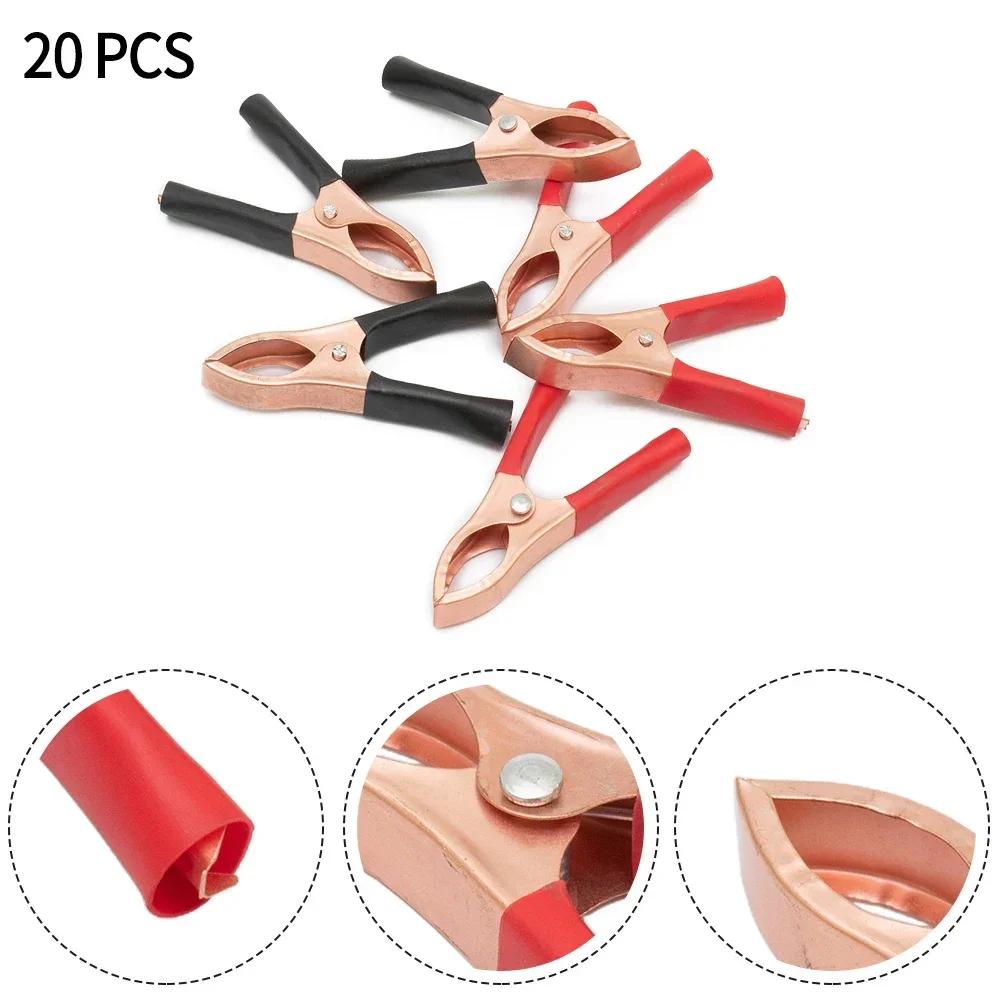 2/10/20 Pcs 30A For-Alligator Clip Clamp Connector For Electrical Engineering, Voltage Testers For Battery Chargers Parts 70mm