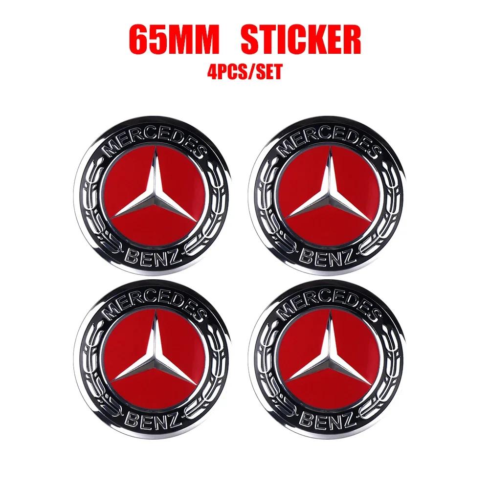 56/60/65mm Bilfelg Senterdeksel Navkapsel Resin Merke Emblemer Klistremerke Dekal Styling Auto Tilbehør Mercedes Benz AMG C260 C300