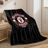 Red-and-white Crest with Manchester United Text On a Black Background. for All Seasons Blanket Lunch Break Throw Gift
