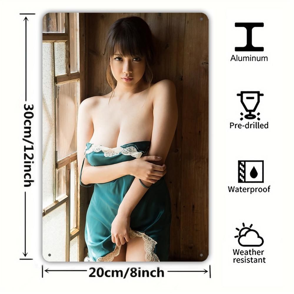 

Vintage Metal Wall Sign Asian Woman Silhouette Green Lingerie Retro Aluminum Plaque Home Bar Decor 8x12 Inch 20x30