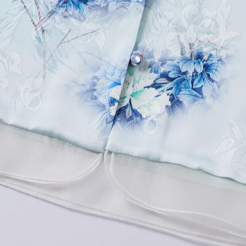 Paster Mid-Aged Women's Chinese Style Floral 3/4 Sleeve Blouse