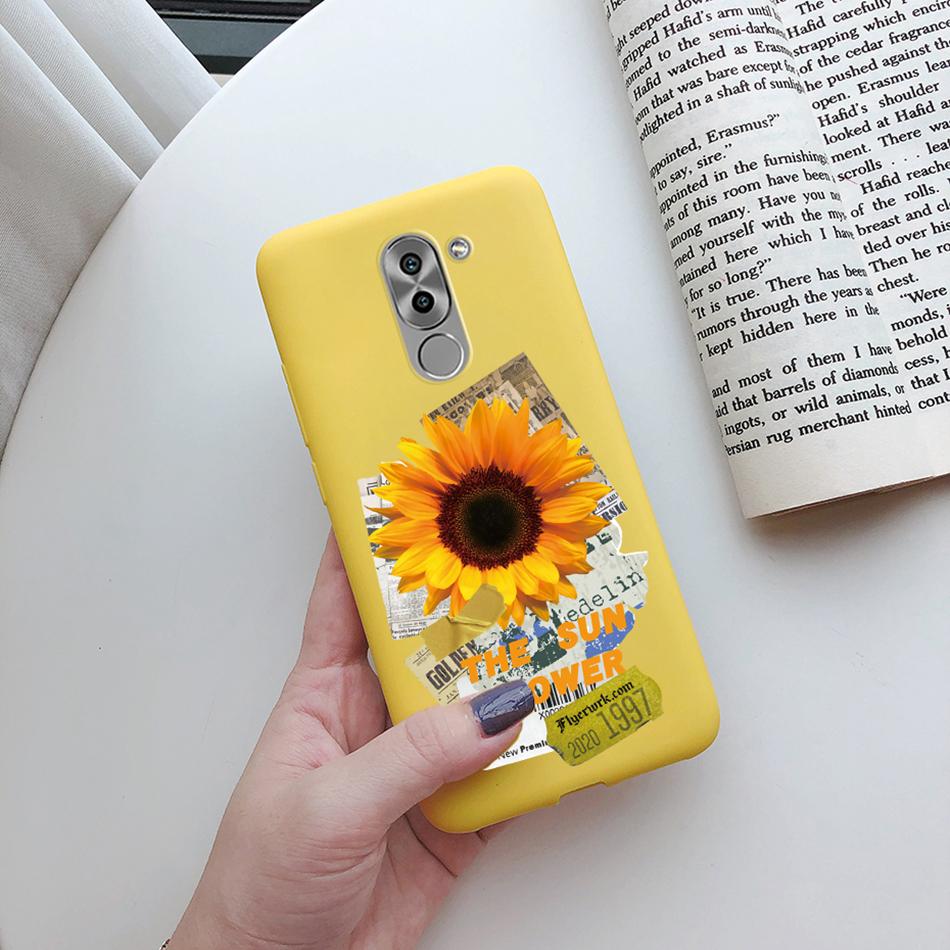 Liebesherz Hülle für Huawei Mate 9 Lite Für Huawei Honor 6X GR5 2017 Handyhülle Silikon Katze Kaktus Avocado Bemalt Mattes Cover