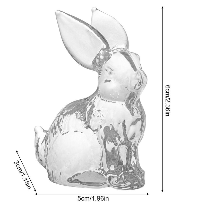 1 stücke Kaninchen Glas Tier Bunny Statue Kristall Transparent Figuren Figurine Skulptur Figur Ornamente Garten Dekoration