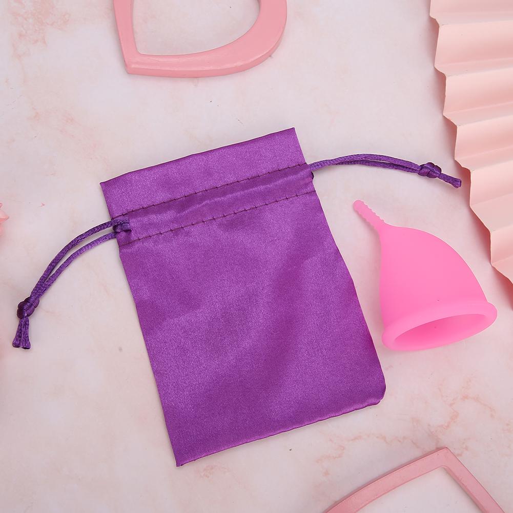 Reusable Menstrual Cup Silicone Period Tampon and Pad Alternative Feminine Hygiene Care PinkS