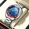Business Mens Analog Watches Wateproof Diving Watch Luminous Dial Steel Band Daily Calendar Quartz Watch