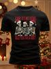 Humorous Style Christmas Skull Portrait T-shirt