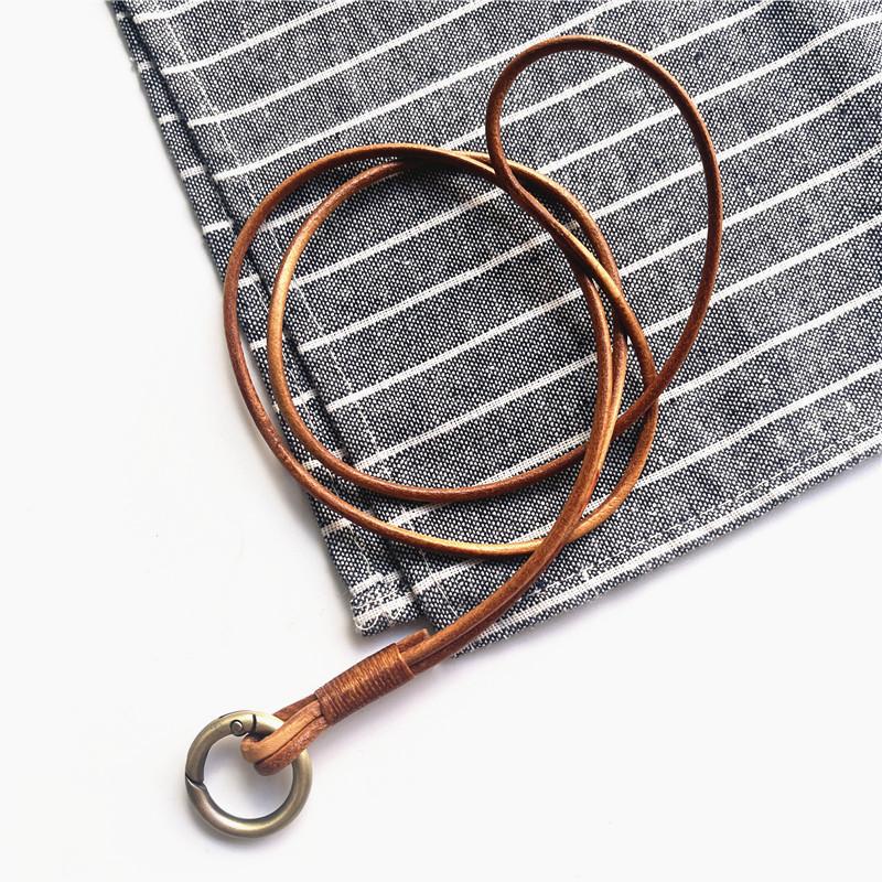 

Genuine Leather Lanyard Neck Strap For Mobile Phone Bag Keys ID Credit Work Card Holder Neck Lanyard Keychain Neckline Straps