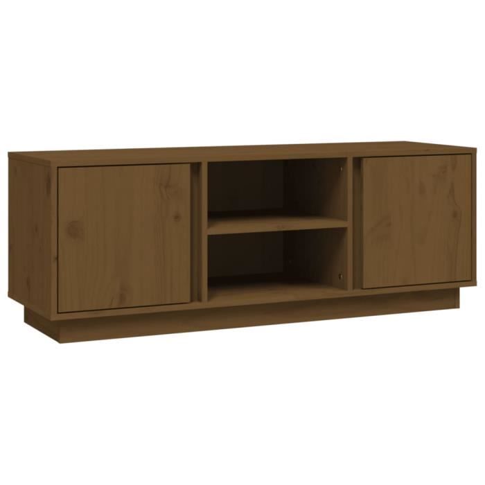 814477 vidaXL TV Cabinet Honey Brown 110x35x40.5 Cm Solid Pine Wood