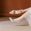 Waterproof table Internet celebrity super high heels bridesmaid shoes banquet temperament lady versatile wedding shoes