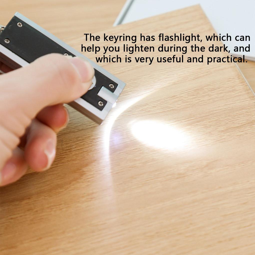 Flashlight Keychain Small Square Keyring LED Light Pocket Key Holder Backpack Handbag Lamp Fashion Gift for Women Men