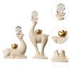 2Pcs Reindeer Statues Animal Sculptures Ceramic Ornaments Deer Figurines Art Crafts for Cafe Home