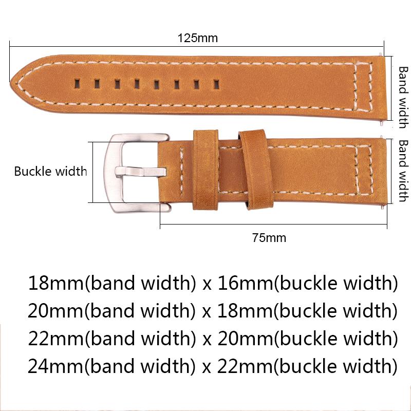 Uhrenarmband aus echtem Leder, Uhrenarmbänder mit Schnellverschluss, weiches Rindsleder, Uhrenarmband für Damen und Herren, 18 mm, 20 mm, 22 mm, 24 mm, Handgelenkband, Geschenk