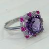 SACE GEMS 925 Sterling Silver 9*9MM Natual Amethyst Rings for Women Engagement Cocktail Party Fine Jewelry Gift