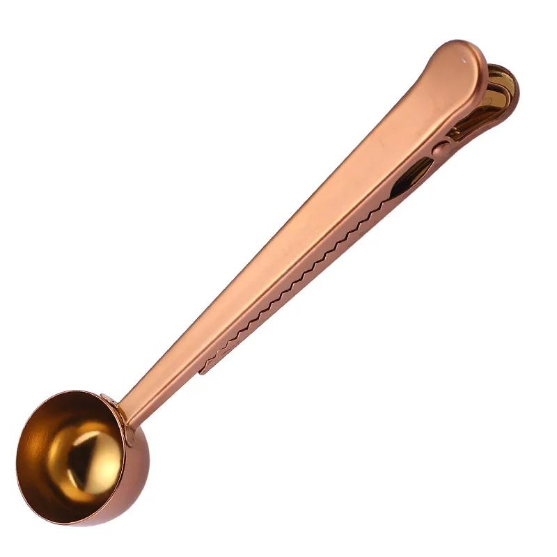Multifunctional Sealing Clip Milk Powder Measuring Spoon Coffee Spoon Clip Two - in - one 430 Stainless Steel