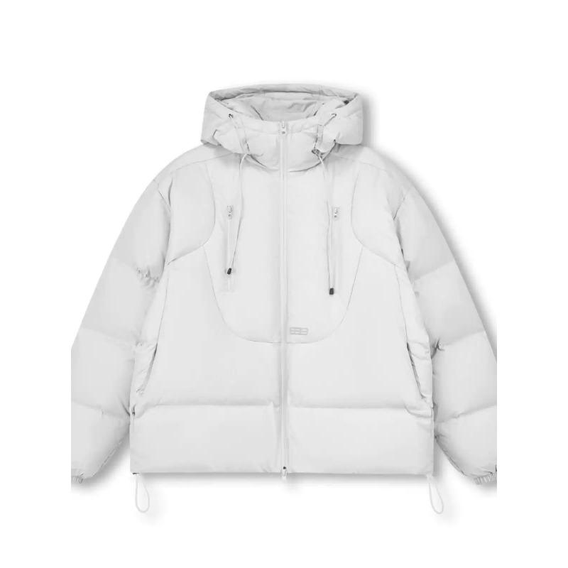 Double pull hooded three-dimensional short couple cotton clothes winter women's new loose coconut white warm coat men