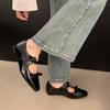 2025 Spring New French Temperament Double Bow Square Head Inner Height Increase Mary Jane Shoes Small Fragrant Single Shoes