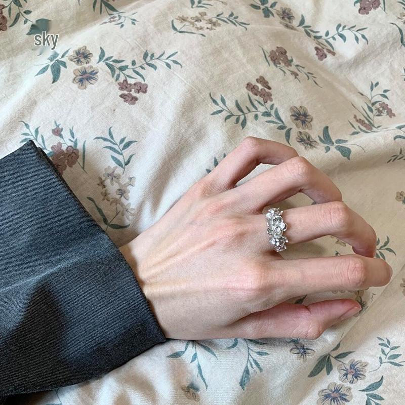 Inel de Lux pentru Femei Stil Coreean din Argint Sterling 925, Deschidere, Stivuibil