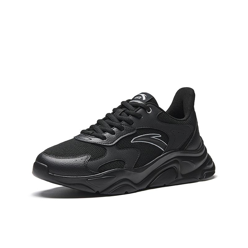 Anta Little Millennium Fabric Synthetic Leather Rubber 2026 Mens Summer Thick Sole Low Top Casual Shoes Men Sneakers Basic-Black 912638811-5