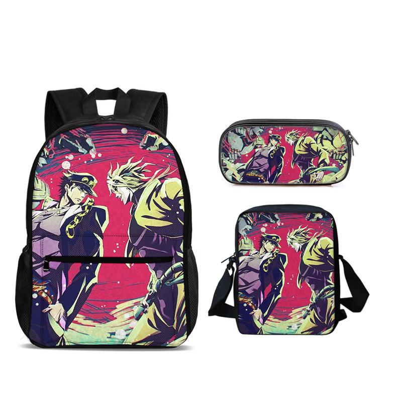Fundamental Round Front Tote Everyday Backpack Pen Bag ice Bag 3Pcs Set Versatile Comic Male or Female School Birthday Best Gift