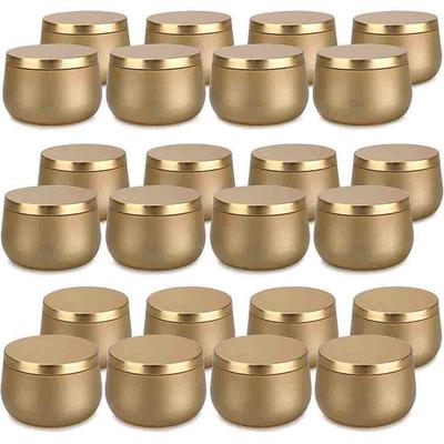 8 OZ Metallljusburkar 24 stycken Ljusburkar med lock Kit för ljusframställning Förvaringsbehållare för Halloween-godisbox