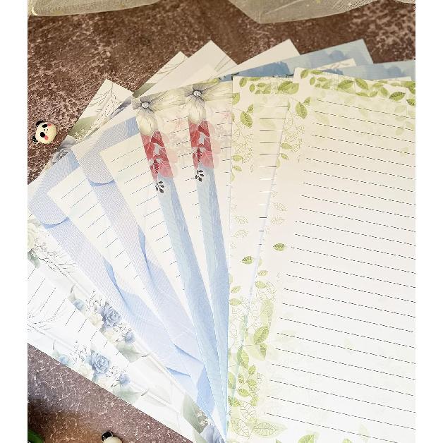 52 Lined Writing Stationery Paper, Beautiful Designs for Writing Letter, Notes, Invitations, Craft, 4 Different Style (11.7 x 8.26")