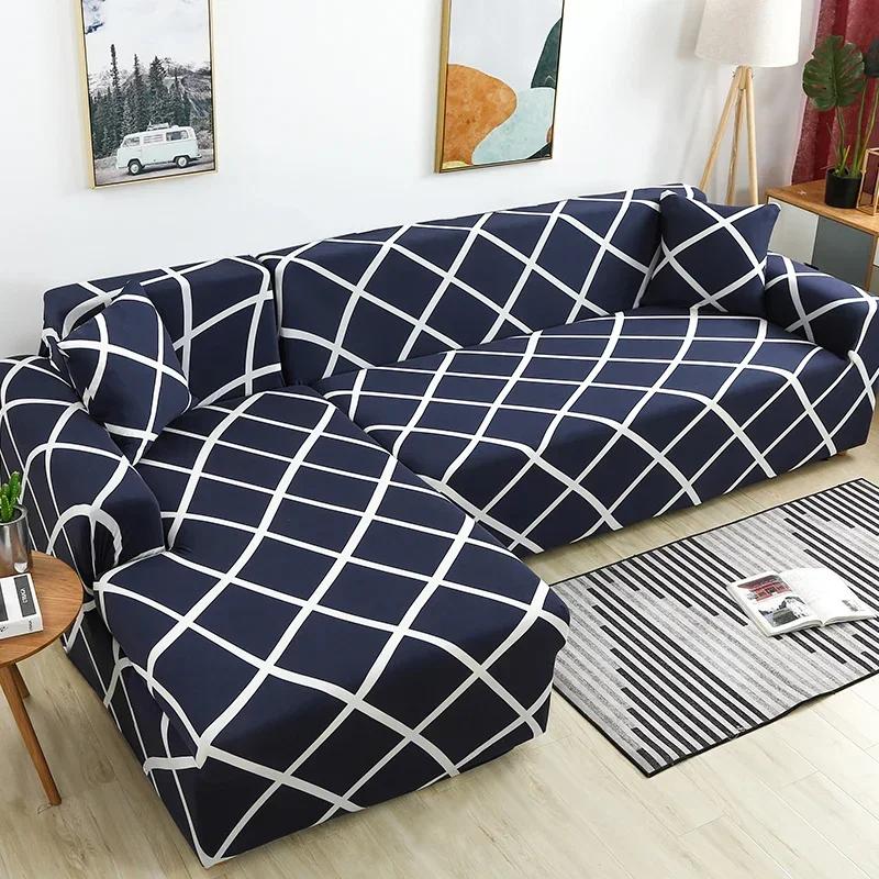 Corner Sofa Covers for Living Room Elastic Slipcovers Couch Cover Stretch Sofa Towel L Shape Chaise Longue