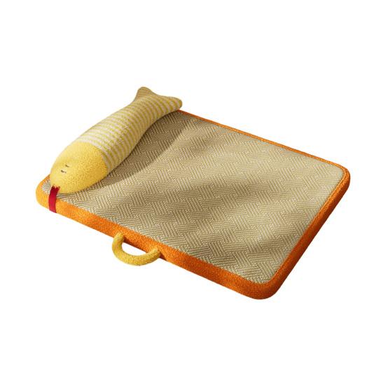 Pet Mat Cooling Rattan Fabric Breathable Anti-Slip Soft Thick Filling Sleep Heat Dissipation Summer Pet Cooling Pad