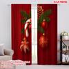 2pcs,2D Plane Printing Pattern Curtains Christmas Candy Cane Holly Ornament (4) Durable Polyester (without Rod) Versatile All