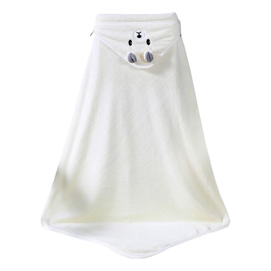 Children Bath Towel Cartoon Animal Embroidery Decor Soft Microfiber Highly Absorbent Newborns Swaddle Blanket Sweat-Absorbent Pad Body-drying Cape