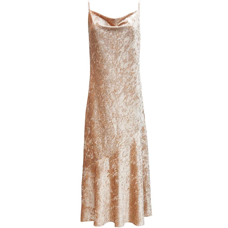 Veromoda Elegant Velvet Shine Spaghetti Strap A-line Dress