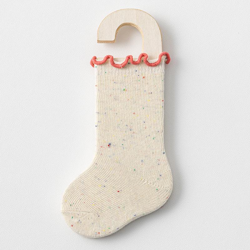 

Infant Girls Cotton Ruffle Socks (0-3 Years) - Mid-Calf, Princess Style for Spring, Autumn, and Winter. L 3-5 years (Foot length 13-15CM) красный