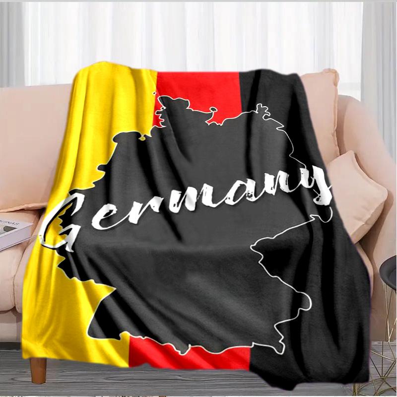 Couverture Drapeau et Carte de l'Allemagne Convient pour les Canapés, Lits, Bureaux et Camping - Cadeau Parfait pour Halloween Noël