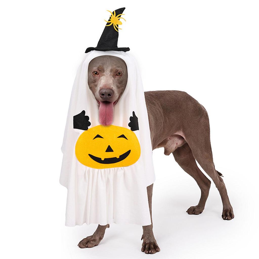 Halloween Ghost Pumpkin Dog Costume Dog Clothes for Holiday Halloween Party