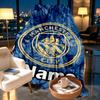 Custom Name Personalized Manchester City FC Print Blankets, Home Decor, Bedroom, Sofa, Camping, Couch, Gifts for Birthday Christmas