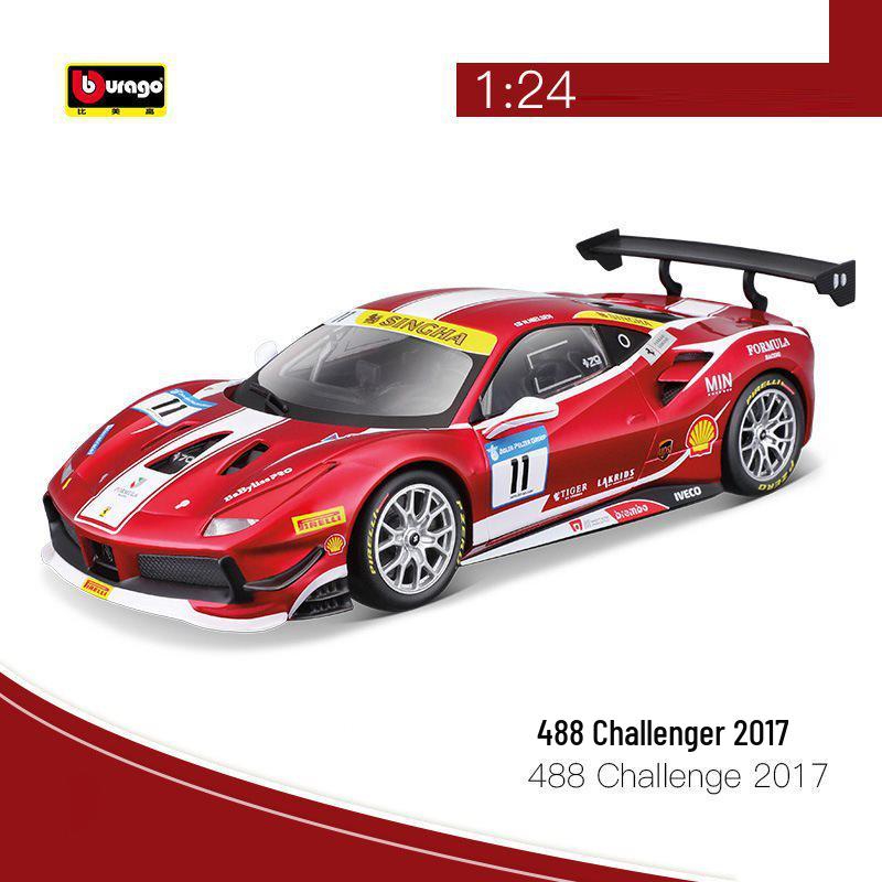 

Bimego Ferrari 488 1:24 Литая модель автомобиля - Гоночное украшение и подарок на День святого Валентина.