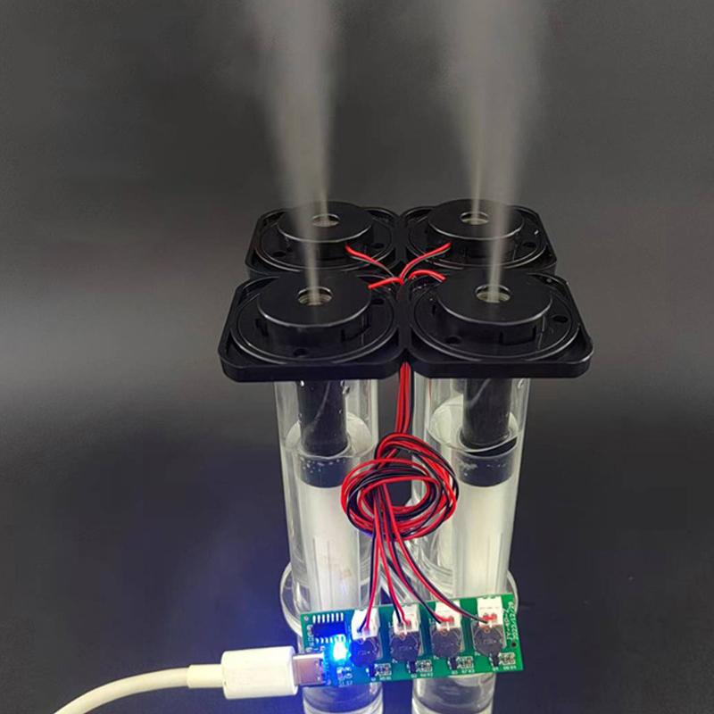 4 Stück Vier-Sprüh-Befeuchtermodul Zerstäubungsspray Kunststoffhalterung DIY-Experiment Ultraschallzerstäubungshalterung ohne Zerstäuber