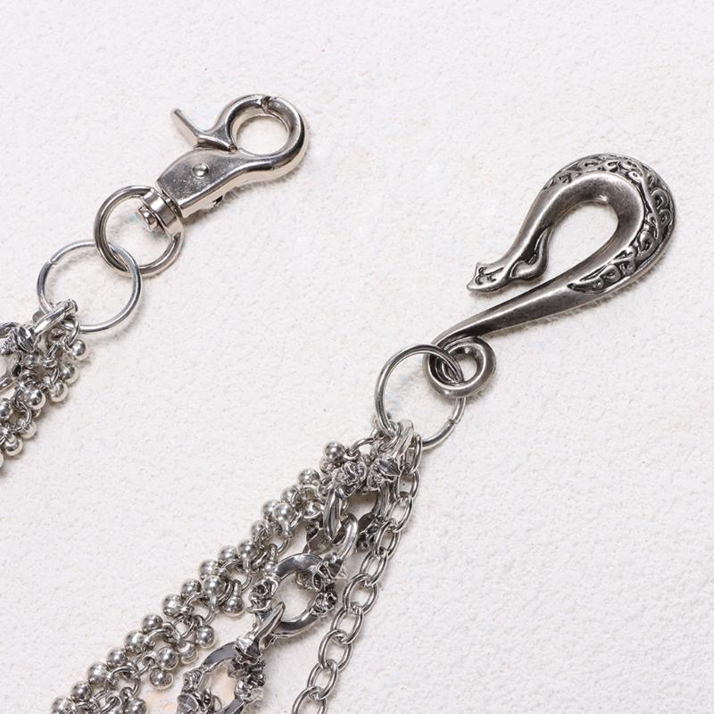 Double Layer Chain Belt Vintage Metal Body Jewelry Trouser Chain for Men and Women Alloy Unisex Gothic Waist Accessory