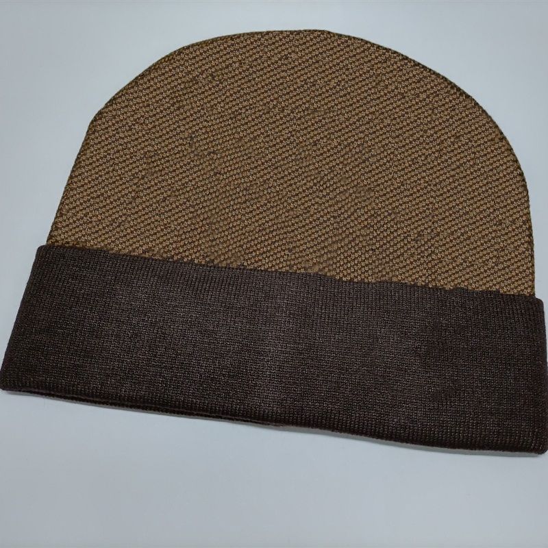 

201# Export Woolen Cap Winter Korean Style Embroider Letter Toque Men and Women Plaid Minimalist Fashionable Knitted Hat 201# Coffee(With LOGO) One size