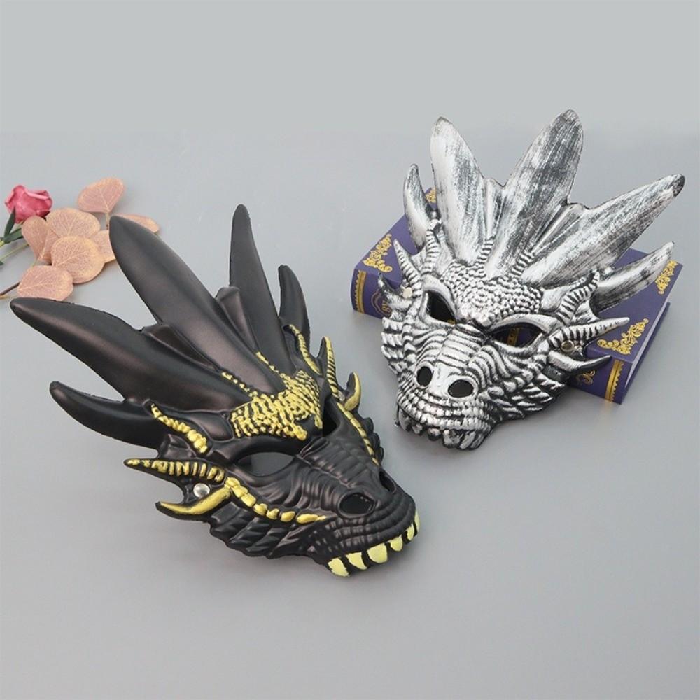 Full Face Halloween Mask Animal Masquerade Mask Punk Dragon Head Mask  Women