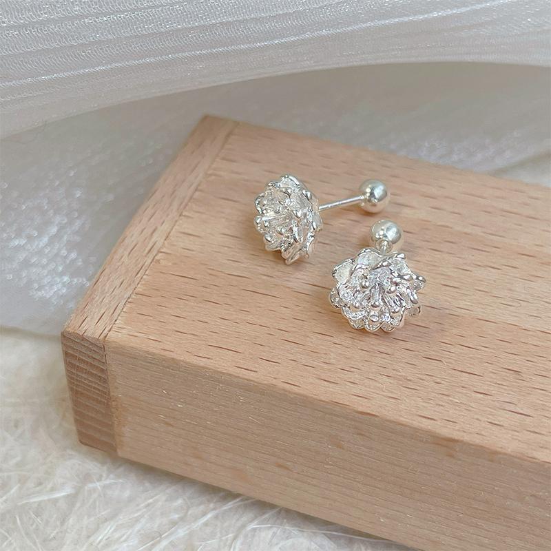 1Pair Retro Lotus Ear Bone Nail Spiral Stud Earrings For Women Girls Wedding Party  Fine Jewelry Gift