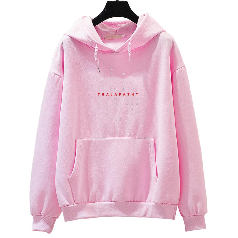 

Thalapathy Vijay Tamil Movie Titles Red Classic Hoodies Vijay Merch Clothing Unisex Long Sleeve Sweatshirts Loose Casual Hoody L рожевий