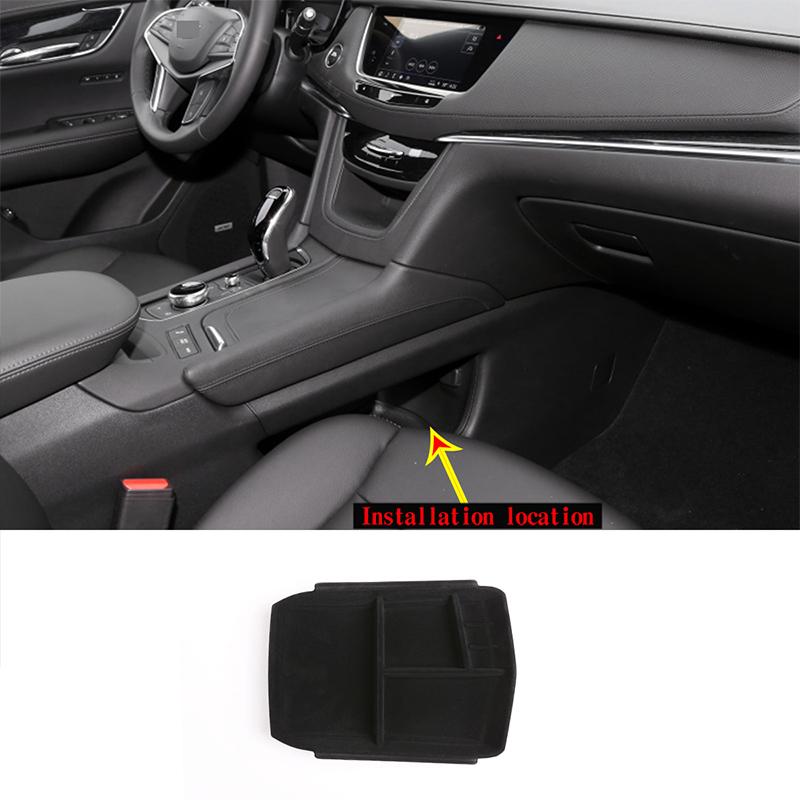 For Cadillac XT5 2016- XT6 -23 ABS Flocked Car Center Console Bottom Organizer Storage Box Storage Tray Car Accessories