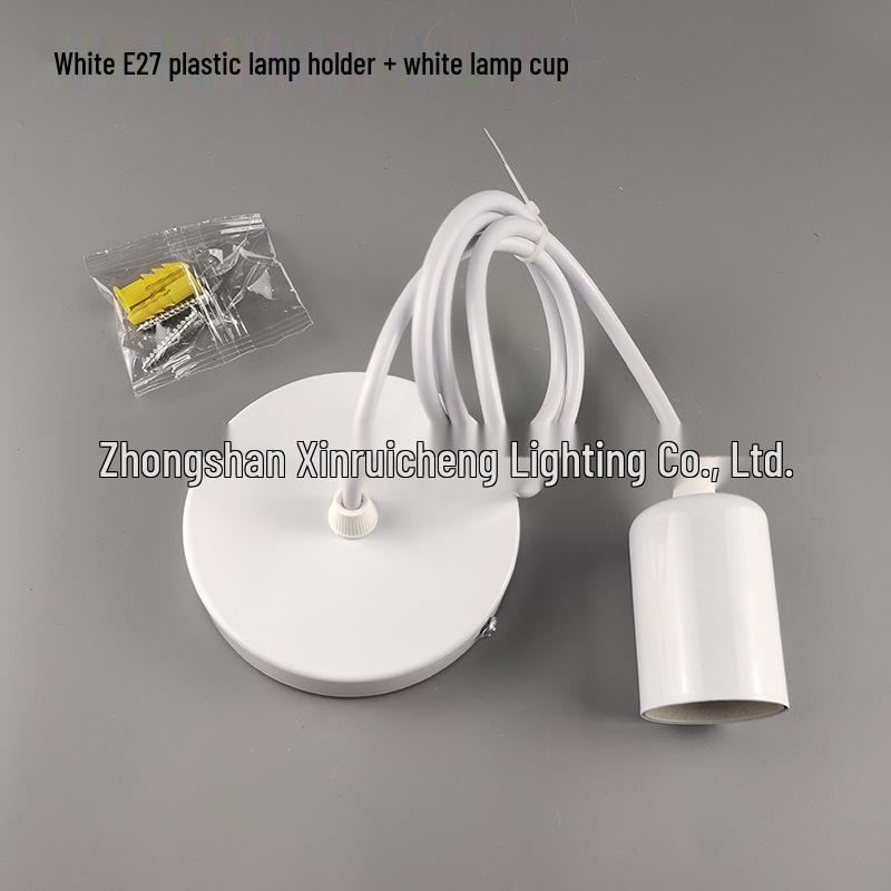 E27 Screw Base Lamp Holder with Ceiling Plate and Power Cord for DIY Hanging Lanterns