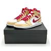 554724-201 Air Jordan 1 Mid Onyx Beige Light Curry Cardinal Red