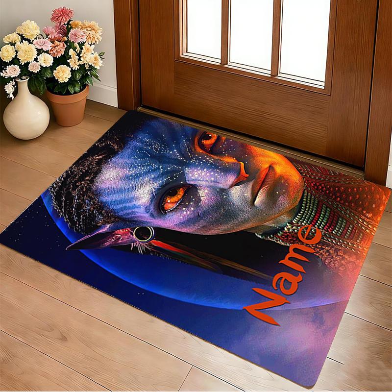 Tappeto Personalizzato con Nome e Avatar Mondo Soggiorno Antiscivolo Morbido Tappeto per Camera da Letto Sala Giochi Divano Ufficio Decorazioni per la Casa Zerbino