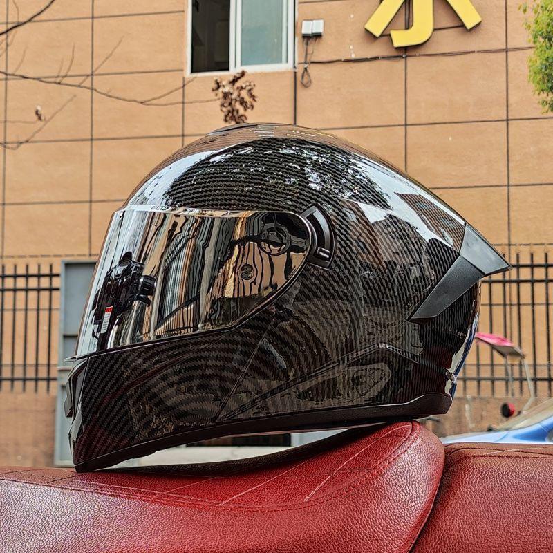 Certified Men's Bluetooth Full-Face Motorcycle Helmet with Trendy Horns for All Seasons.