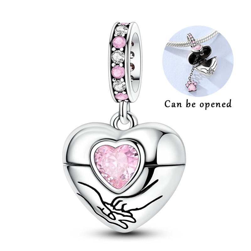 925 Silver Pink Series Dessert Cake Heart Camera Charms Beads For Women Fit Bracelet DIY Birthday Jewelry Gift