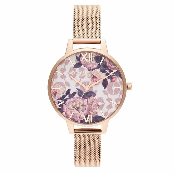 Olivia burton - OB16LP01 - Montre Analogique a Quartz pour Femme avec Bracelet en Acier Inoxydable Couleur or rose -