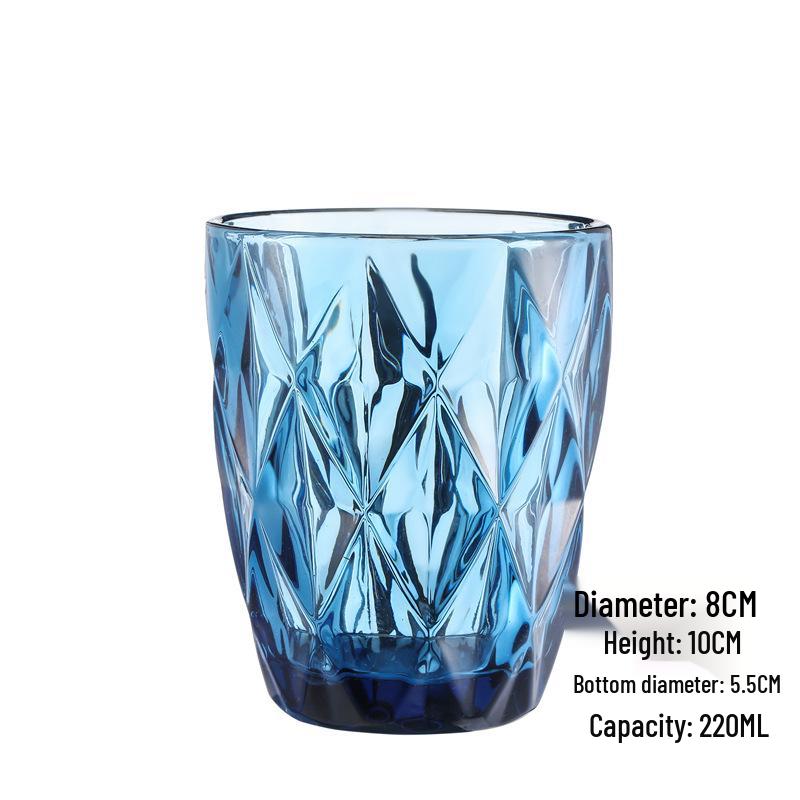 Embossed Glass Tumbler: Versatile Cup for Mouthwash, Juice, Milk, or Beer
